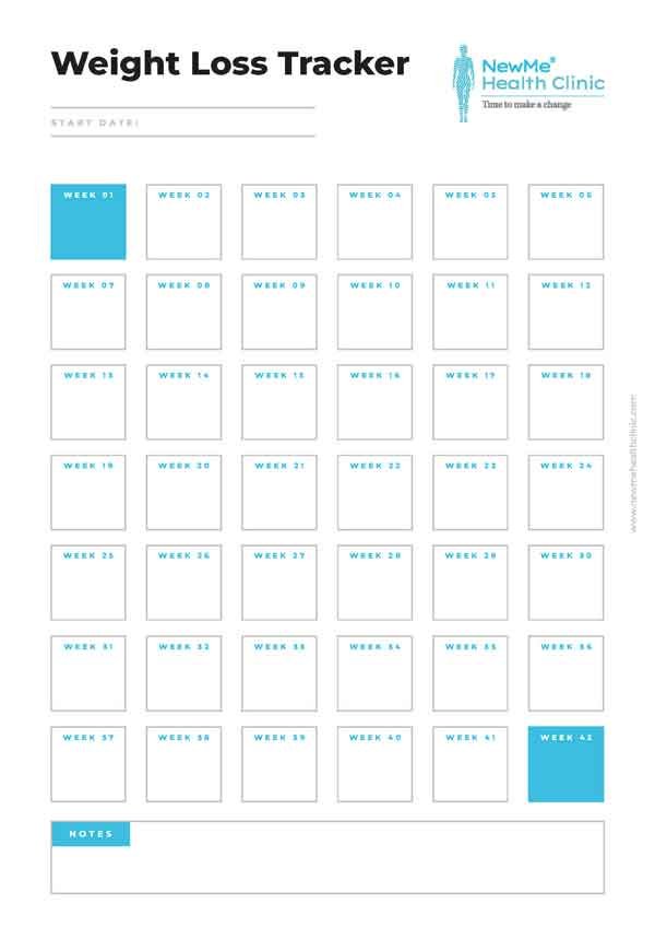 42-week weight loss tracker preview